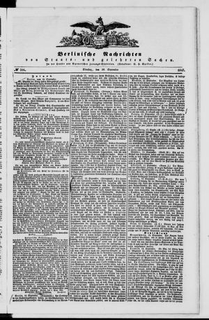 Berlinische Nachrichten von Staats- und gelehrten Sachen vom 16.09.1845