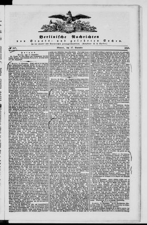 Berlinische Nachrichten von Staats- und gelehrten Sachen vom 17.09.1845