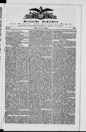Berlinische Nachrichten von Staats- und gelehrten Sachen vom 23.09.1845