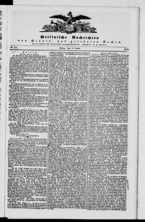 Berlinische Nachrichten von Staats- und gelehrten Sachen vom 03.10.1845