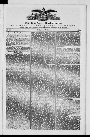 Berlinische Nachrichten von Staats- und gelehrten Sachen vom 07.10.1845