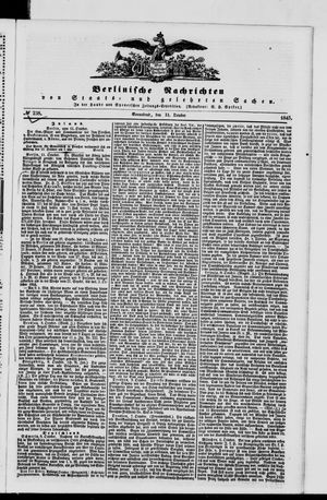 Berlinische Nachrichten von Staats- und gelehrten Sachen on Oct 11, 1845