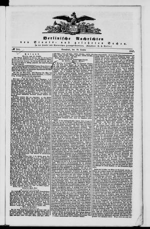 Berlinische Nachrichten von Staats- und gelehrten Sachen vom 18.10.1845