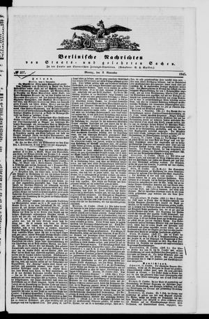 Berlinische Nachrichten von Staats- und gelehrten Sachen vom 03.11.1845