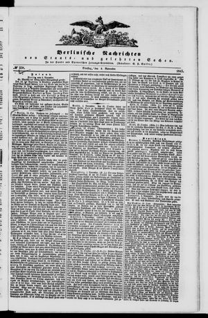 Berlinische Nachrichten von Staats- und gelehrten Sachen vom 04.11.1845