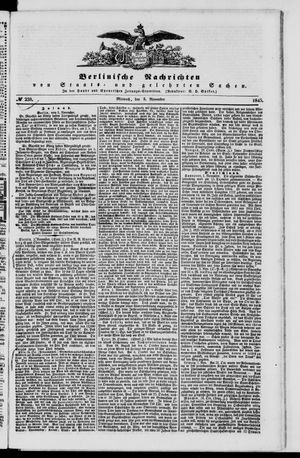 Berlinische Nachrichten von Staats- und gelehrten Sachen vom 05.11.1845