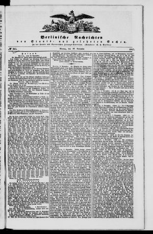 Berlinische Nachrichten von Staats- und gelehrten Sachen vom 10.11.1845