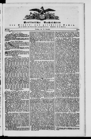 Berlinische Nachrichten von Staats- und gelehrten Sachen vom 11.11.1845