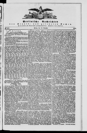 Berlinische Nachrichten von Staats- und gelehrten Sachen vom 14.11.1845