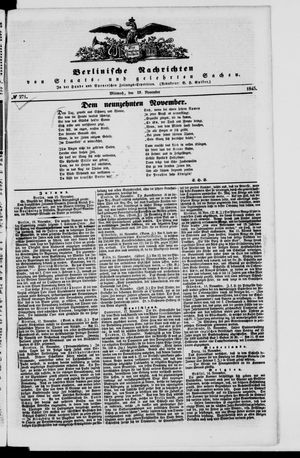 Berlinische Nachrichten von Staats- und gelehrten Sachen vom 19.11.1845