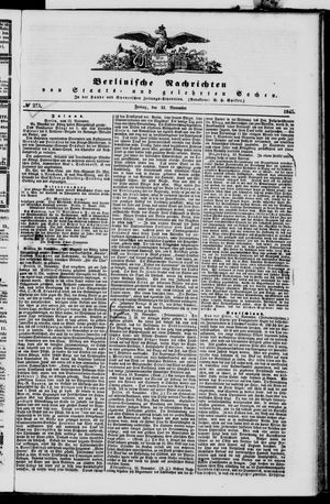Berlinische Nachrichten von Staats- und gelehrten Sachen vom 21.11.1845