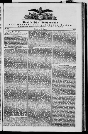Berlinische Nachrichten von Staats- und gelehrten Sachen vom 05.12.1845