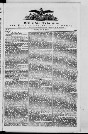 Berlinische Nachrichten von Staats- und gelehrten Sachen vom 22.01.1846