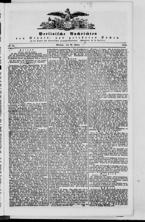 Berlinische Nachrichten von Staats- und gelehrten Sachen on Jan 28, 1846