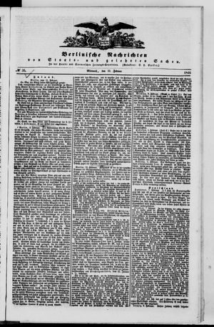 Berlinische Nachrichten von Staats- und gelehrten Sachen vom 11.02.1846