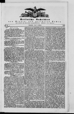 Berlinische Nachrichten von Staats- und gelehrten Sachen vom 14.02.1846