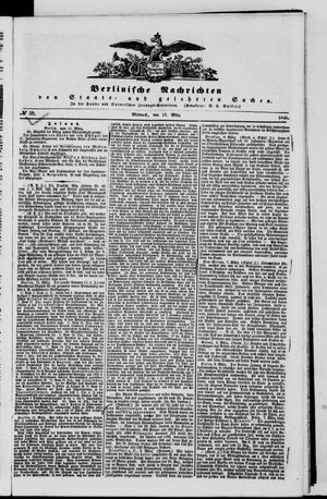 Berlinische Nachrichten von Staats- und gelehrten Sachen vom 11.03.1846