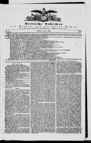 Berlinische Nachrichten von Staats- und gelehrten Sachen on Mar 25, 1846