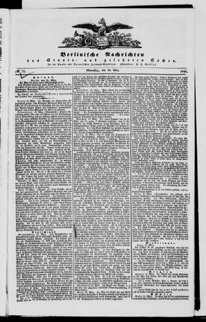 Berlinische Nachrichten von Staats- und gelehrten Sachen vom 26.03.1846