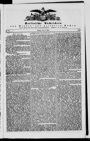 Berlinische Nachrichten von Staats- und gelehrten Sachen vom 03.04.1846