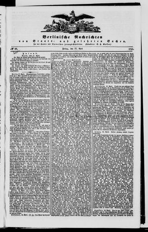 Berlinische Nachrichten von Staats- und gelehrten Sachen vom 17.04.1846