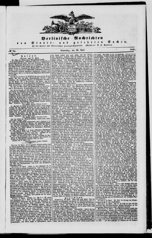 Berlinische Nachrichten von Staats- und gelehrten Sachen vom 23.04.1846