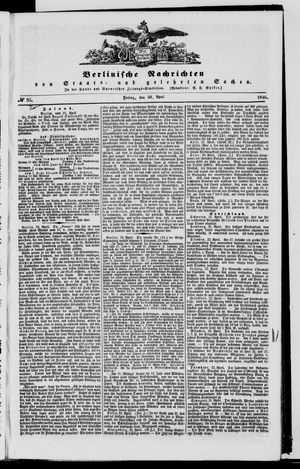 Berlinische Nachrichten von Staats- und gelehrten Sachen vom 24.04.1846