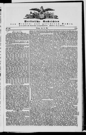 Berlinische Nachrichten von Staats- und gelehrten Sachen vom 11.05.1846