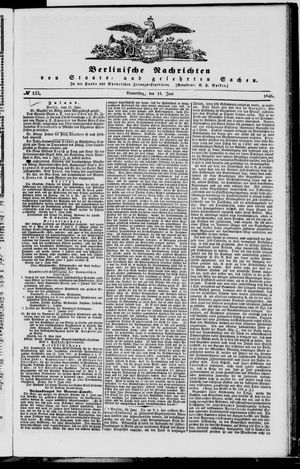 Berlinische Nachrichten von Staats- und gelehrten Sachen vom 11.06.1846