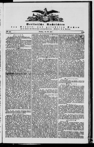Berlinische Nachrichten von Staats- und gelehrten Sachen vom 23.06.1846