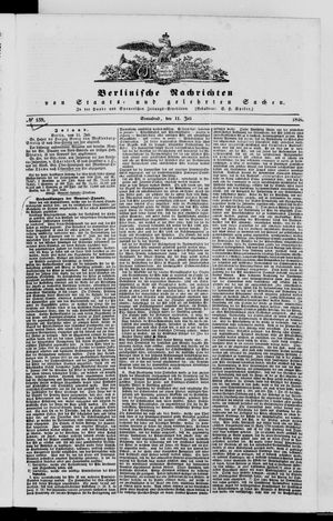 Berlinische Nachrichten von Staats- und gelehrten Sachen vom 11.07.1846
