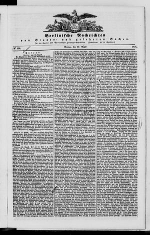 Berlinische Nachrichten von Staats- und gelehrten Sachen on Aug 24, 1846