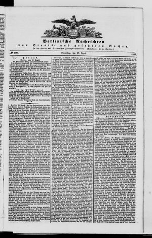Berlinische Nachrichten von Staats- und gelehrten Sachen vom 27.08.1846
