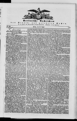 Berlinische Nachrichten von Staats- und gelehrten Sachen vom 28.08.1846