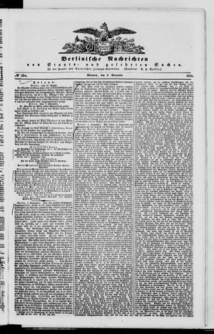 Berlinische Nachrichten von Staats- und gelehrten Sachen vom 02.09.1846
