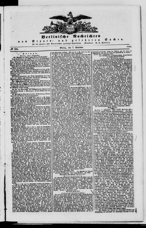 Berlinische Nachrichten von Staats- und gelehrten Sachen vom 07.09.1846