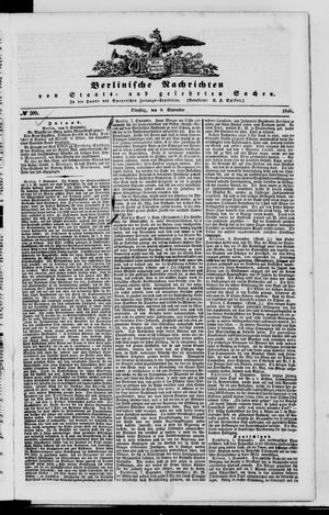 Berlinische Nachrichten von Staats- und gelehrten Sachen on Sep 8, 1846