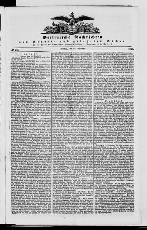 Berlinische Nachrichten von Staats- und gelehrten Sachen vom 15.09.1846
