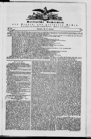Berlinische Nachrichten von Staats- und gelehrten Sachen vom 19.09.1846