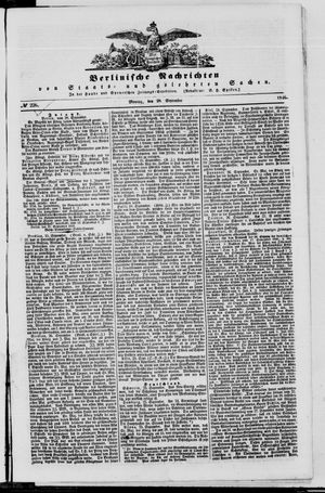 Berlinische Nachrichten von Staats- und gelehrten Sachen vom 28.09.1846