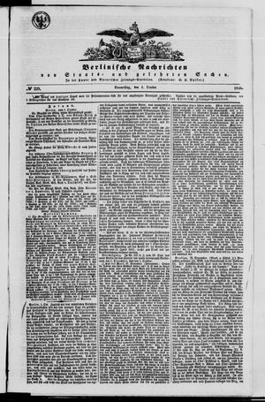 Berlinische Nachrichten von Staats- und gelehrten Sachen vom 01.10.1846