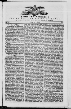Berlinische Nachrichten von Staats- und gelehrten Sachen vom 05.10.1846
