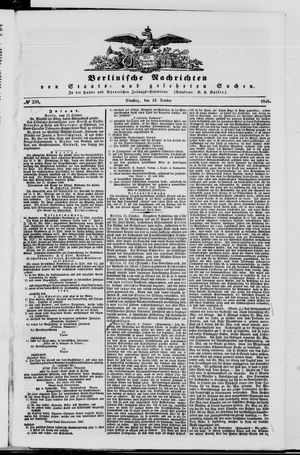 Berlinische Nachrichten von Staats- und gelehrten Sachen vom 13.10.1846
