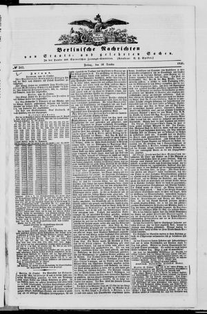 Berlinische Nachrichten von Staats- und gelehrten Sachen vom 16.10.1846