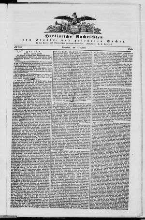 Berlinische Nachrichten von Staats- und gelehrten Sachen vom 17.10.1846