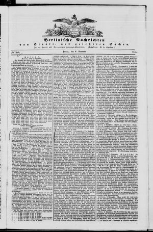 Berlinische Nachrichten von Staats- und gelehrten Sachen vom 06.11.1846