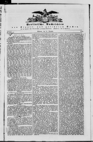 Berlinische Nachrichten von Staats- und gelehrten Sachen vom 11.11.1846