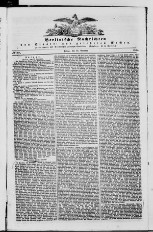 Berlinische Nachrichten von Staats- und gelehrten Sachen vom 13.11.1846