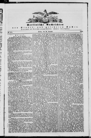 Berlinische Nachrichten von Staats- und gelehrten Sachen vom 20.11.1846