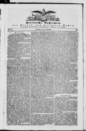 Berlinische Nachrichten von Staats- und gelehrten Sachen vom 21.11.1846